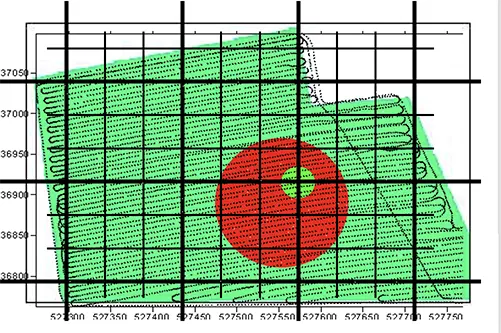 Schéma de comparaison de deux densités de prélèvement de sol.