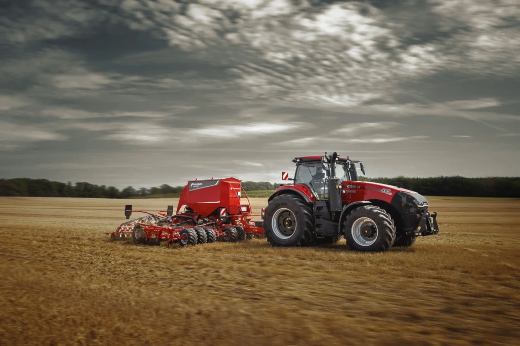 Une image du tracteur case IH Magnum 405 de près